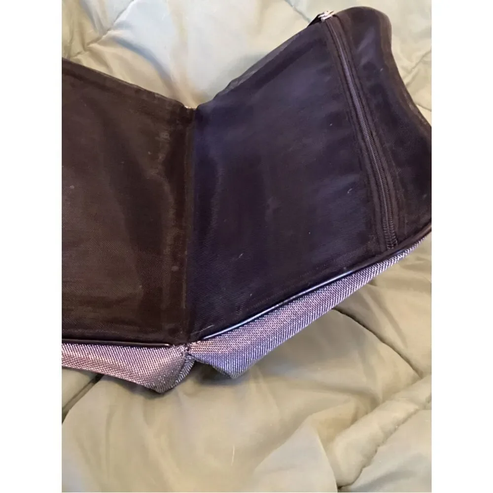 NWT Lancome Metallic Silver Cosmetic Bag
